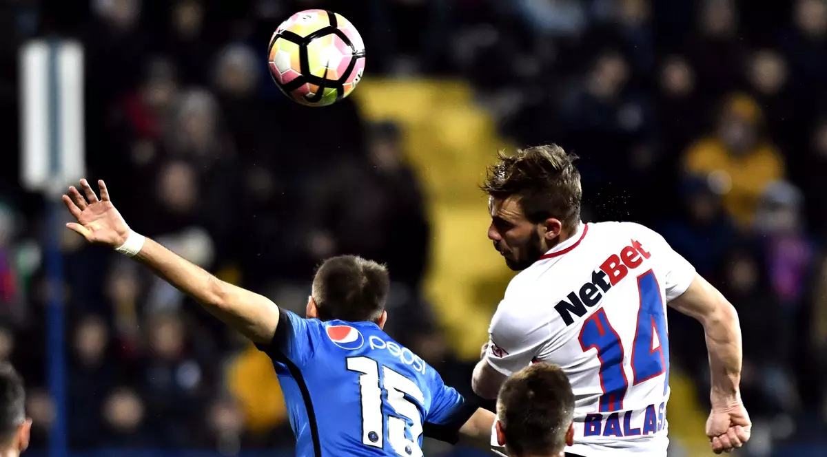 Mihai Balasa in meciul de fotbal dintre FC Viitorul Constanta si Steaua Bucuresti disputat sambata 18 martie 2017 pe stadionul central al Academiei Gheorghe Hagi din Ovidiu, in cadrul play off-ului Ligii 1 Orange. Razvan Pasarica/ SPORT PICTURES