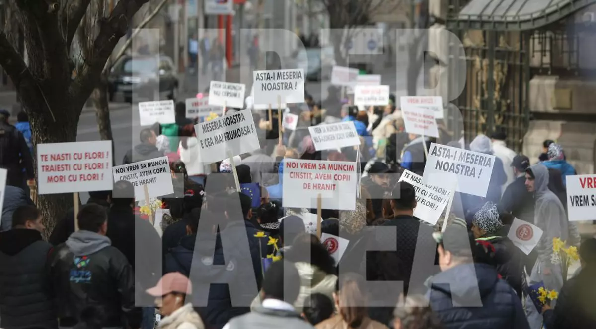 UPDATE: Protest al florarilor în centrul Bucureștiului. Firea: Primăria Generală nu are atribuții în eliberarea avizelor FOTO