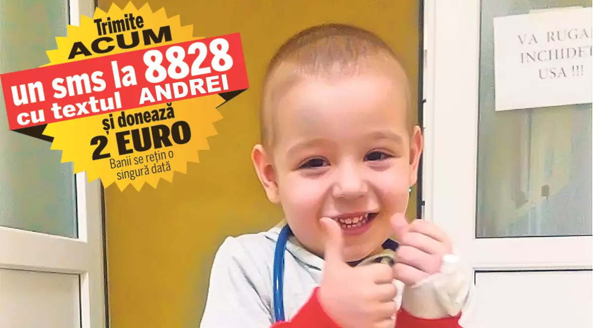 Andrei este la un pas de a câştiga bătălia finală cu boala de care suferă! Micuţul de trei ani şi opt luni mai are nevoie încă o dată de ajutorul nostru pentru a se însănătoşi