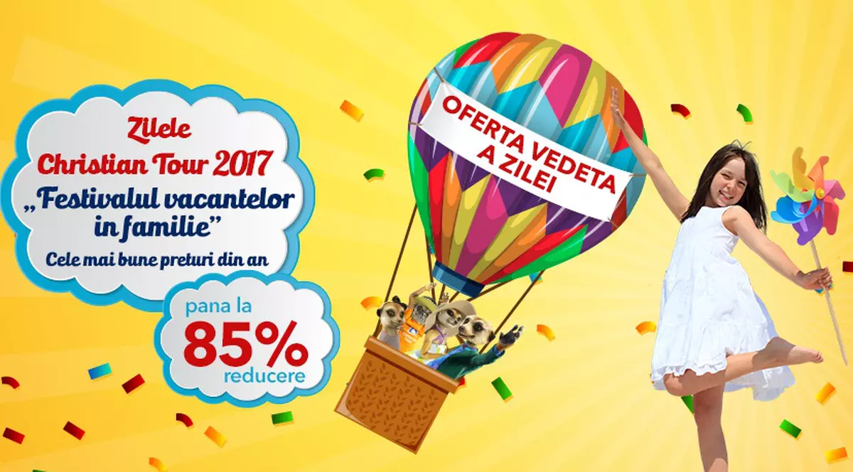 Christian Tour sărbătoreşte 20 ani de la înfiinţare şi dă startul festivalului vacanţelor cu mii de reduceri de până la 85%!
