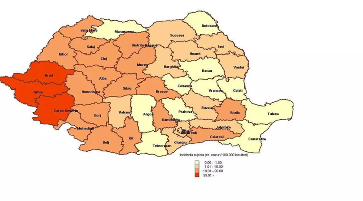 EXCLUSIV/ Harta epidemiei de rujeolă a înclinat România spre vest. ”De două generații nu s-a făcut vaccinul”