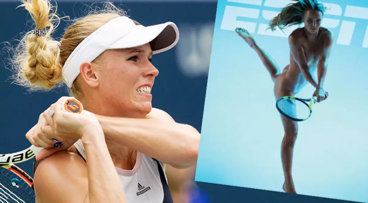 Jucătoarea daneză de tenis Caroline Wozniacki s-a dezbrăcat
