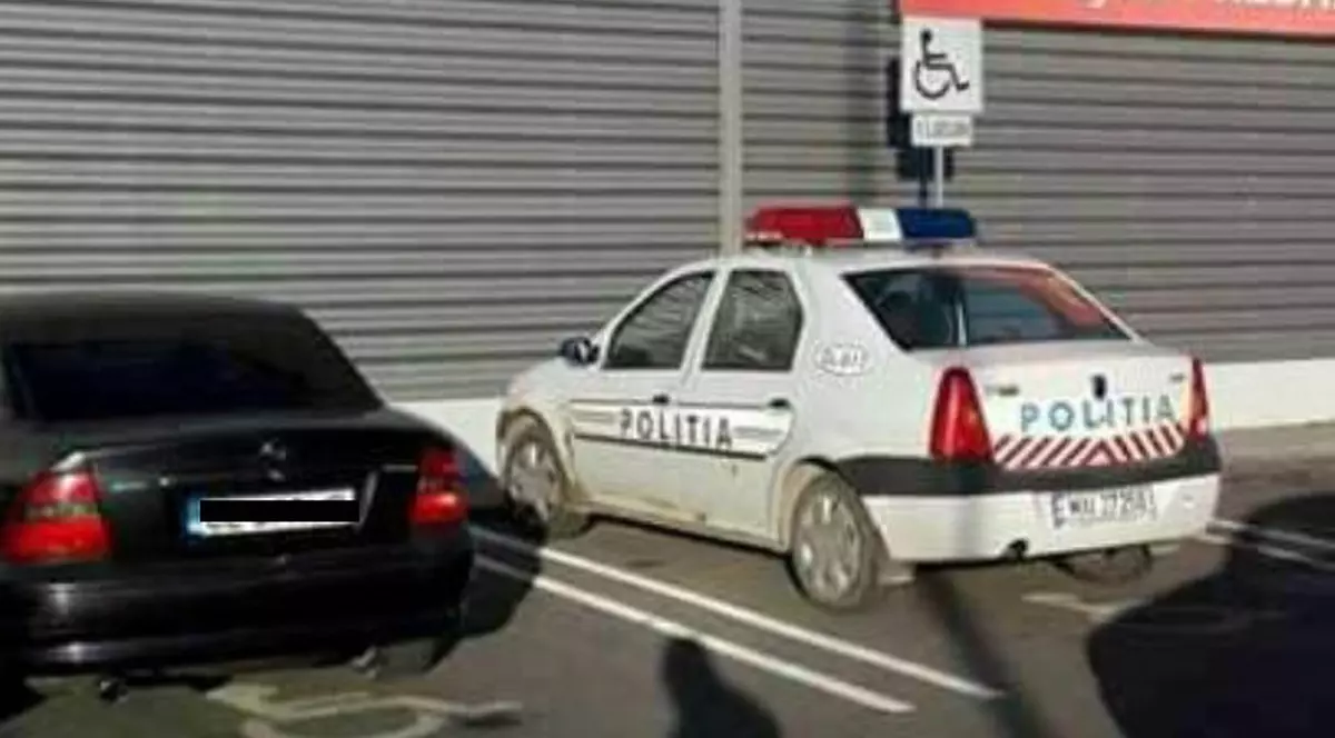 Polițist din Călărași amendat de colegi. A parcat pe un loc destinat persoanelor cu handicap