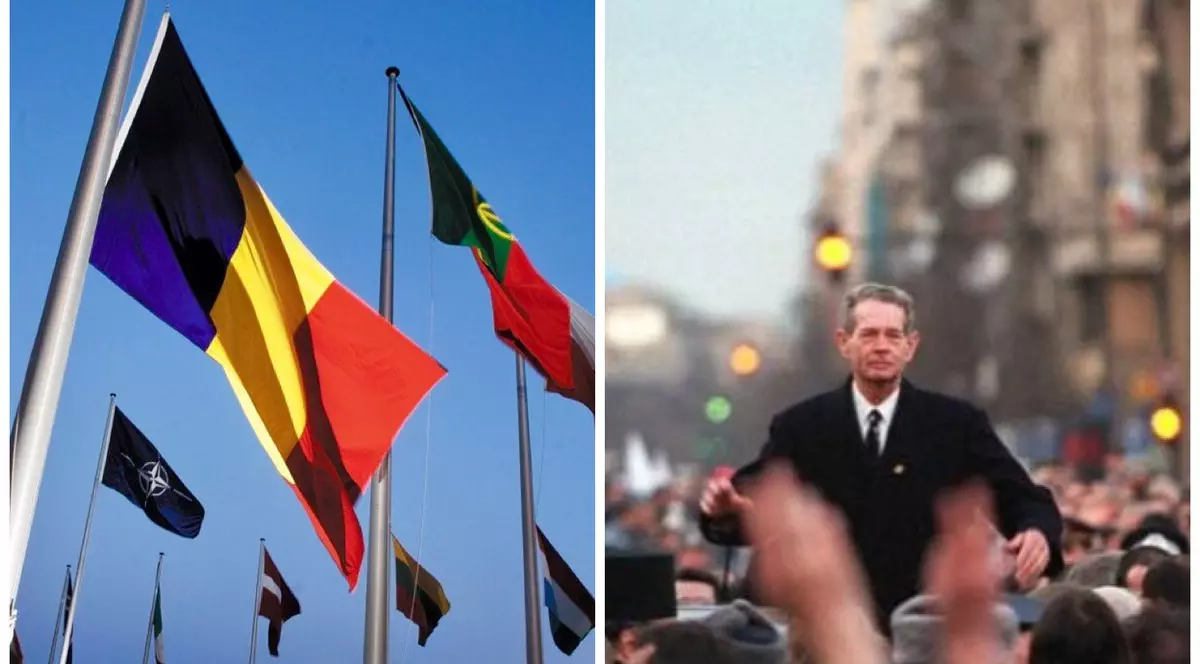 Steagul României de la Cartierul General NATO, coborât în bernă. Gest în memoria Regelui Mihai