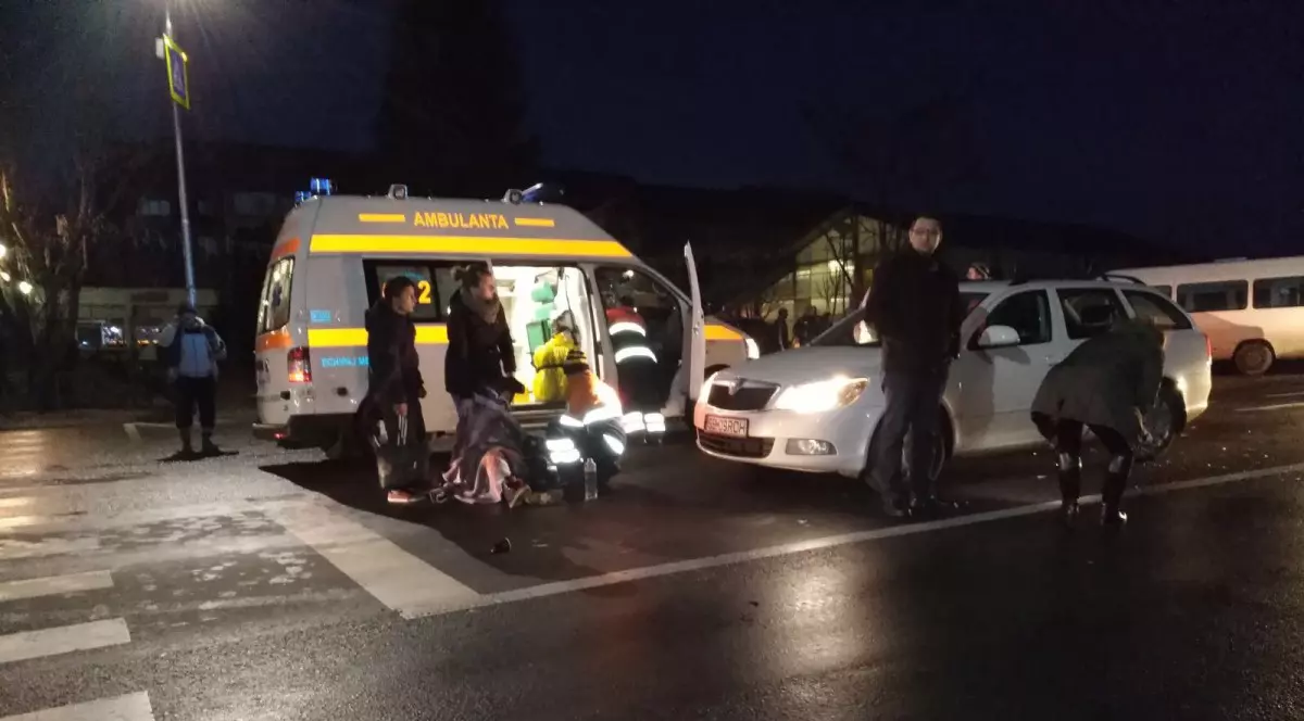 elevi, loviți de microbuz în Tălmaciu, județul Sibiu