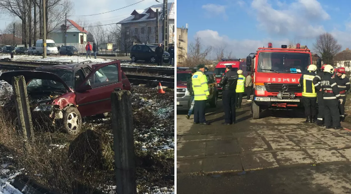 Femeie decedată după ce mașina în care se afla a fost acroșată de un tren