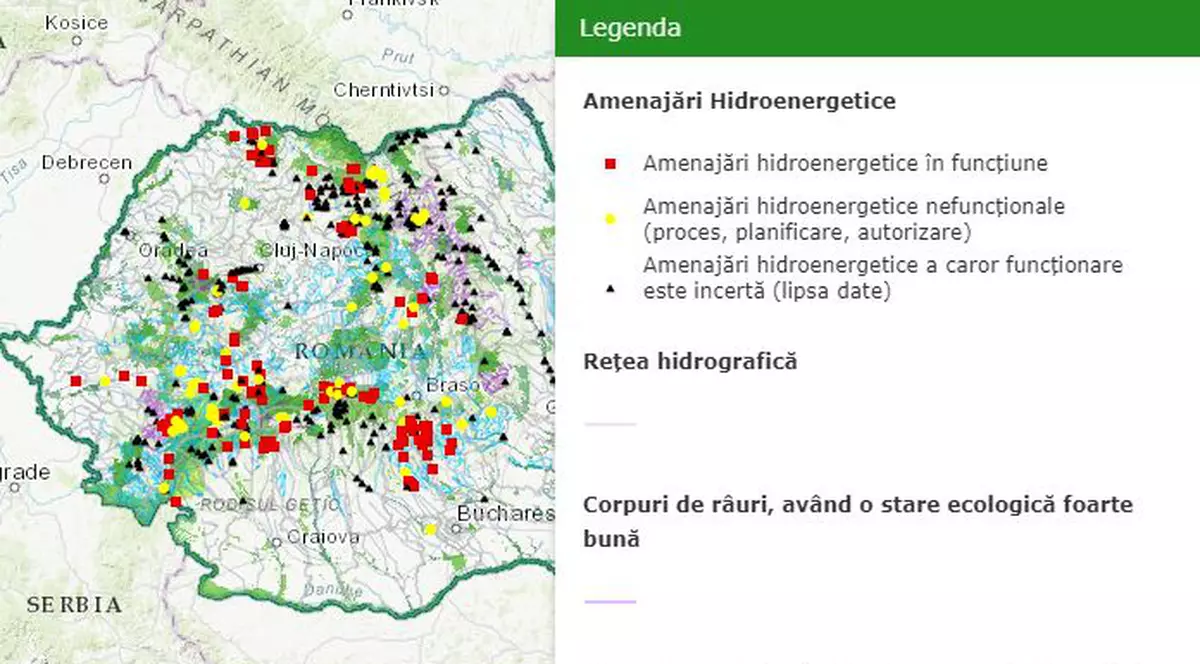 WWF a publicat harta râurilor în pericol din România