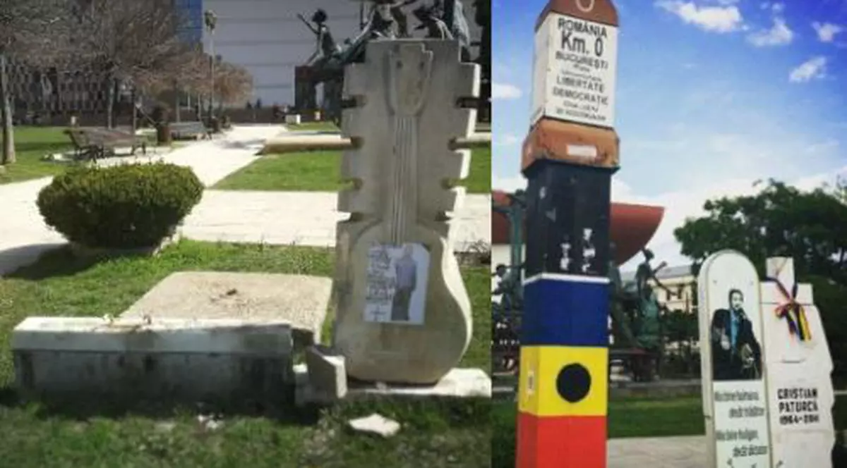 UPDATE. Monumentul Kilometrul zero, simbol al luptei pentru libertate și democrație, a dispărut de la Universitate \ FOTO