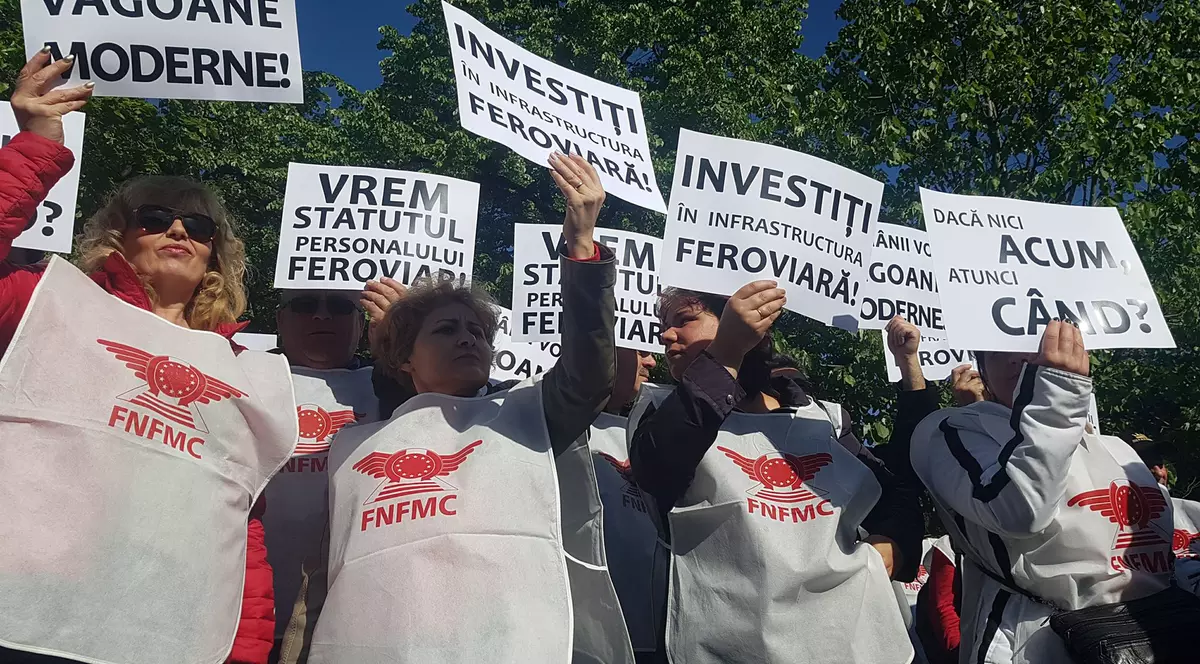Protest al sindicatelor din căile ferate