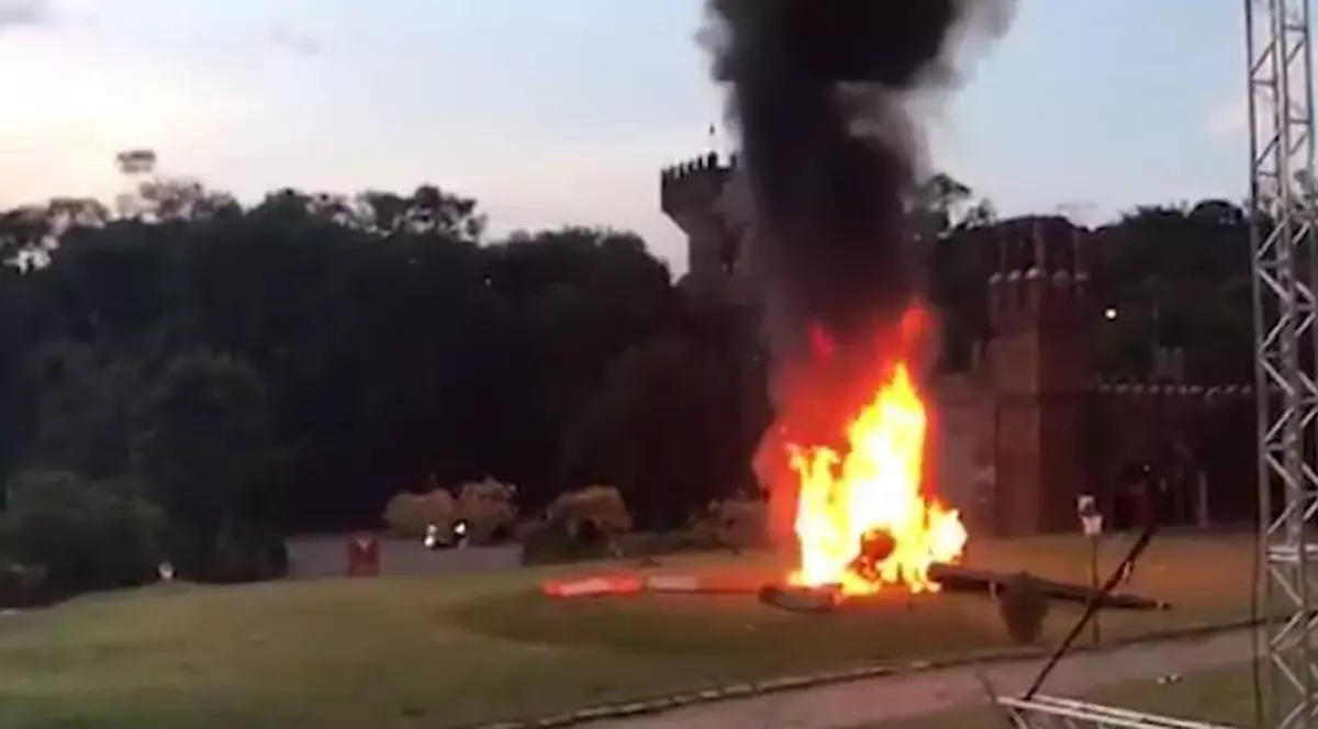 Momentul în care un elicopter care transporta o mireasă s-a prăbușit