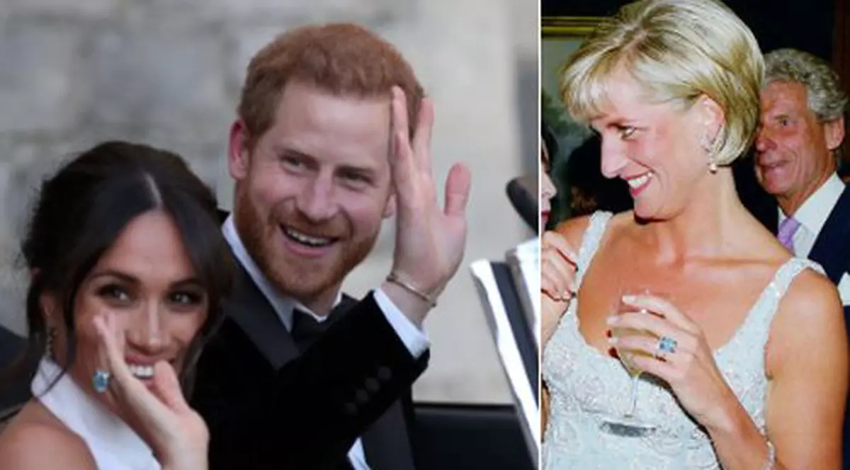 FOTO | Inelul purtat de Meghan Markle la recepția de după nuntă i-a aparținut prințesei Diana