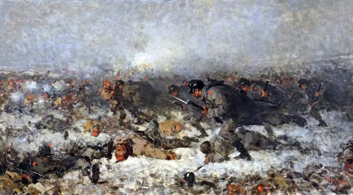 ce s-a întâmplat azi, 10 mai. Tabloul "Atacul de la Smârdan" al lui Nicolae Grigorescu, care e expus la Muzeul Naţional de Artă din Bucureşti