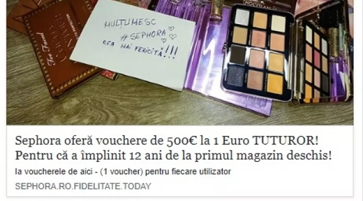 Înşelăciune cu vouchere în numele Sephora. Reacția companiei