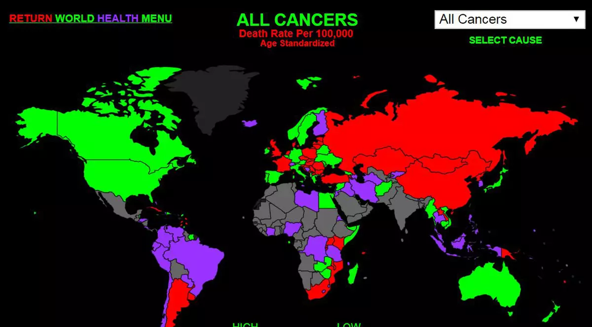 România pe locul 20 în lume la decesele cauzate de cancere
