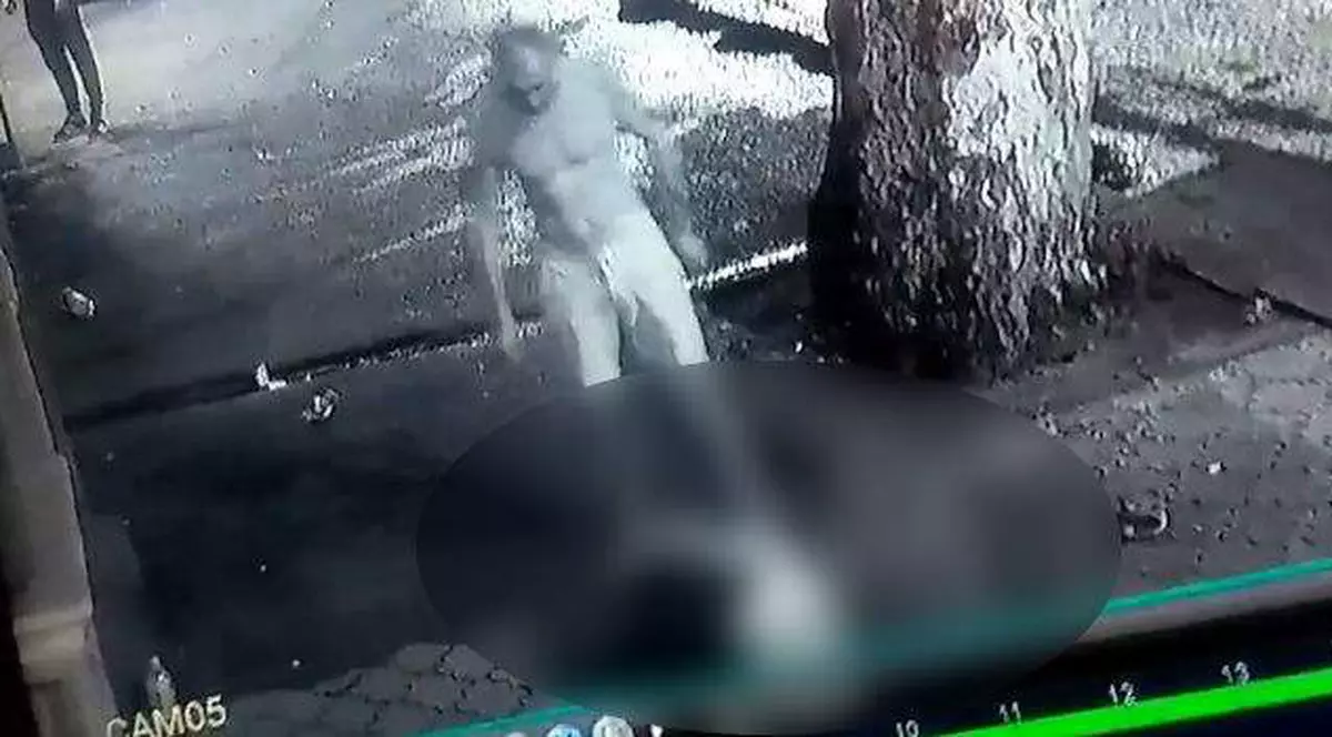 Femeie bătută de propriul fiu pe un bulevard din București. Imaginile au fost surprinse de camerele de supraveghere