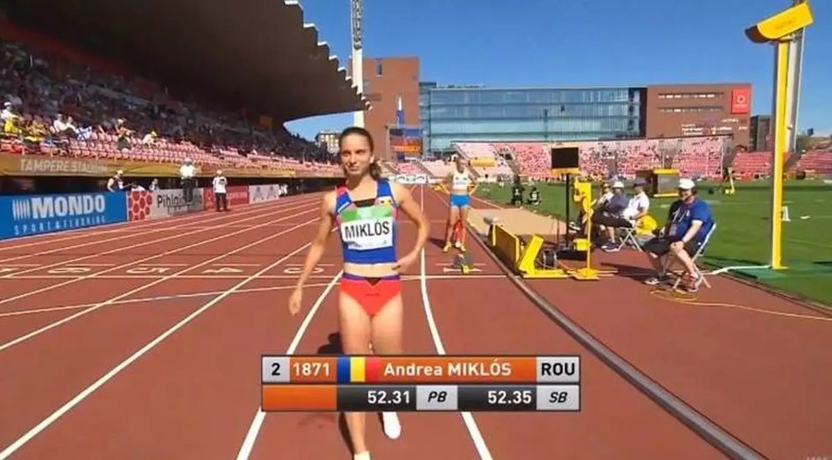 Atleta Andrea Miklos, vicecampioana lumii în proba de 400 metri, la Campionatele Mondiale de juniori / VIDEO