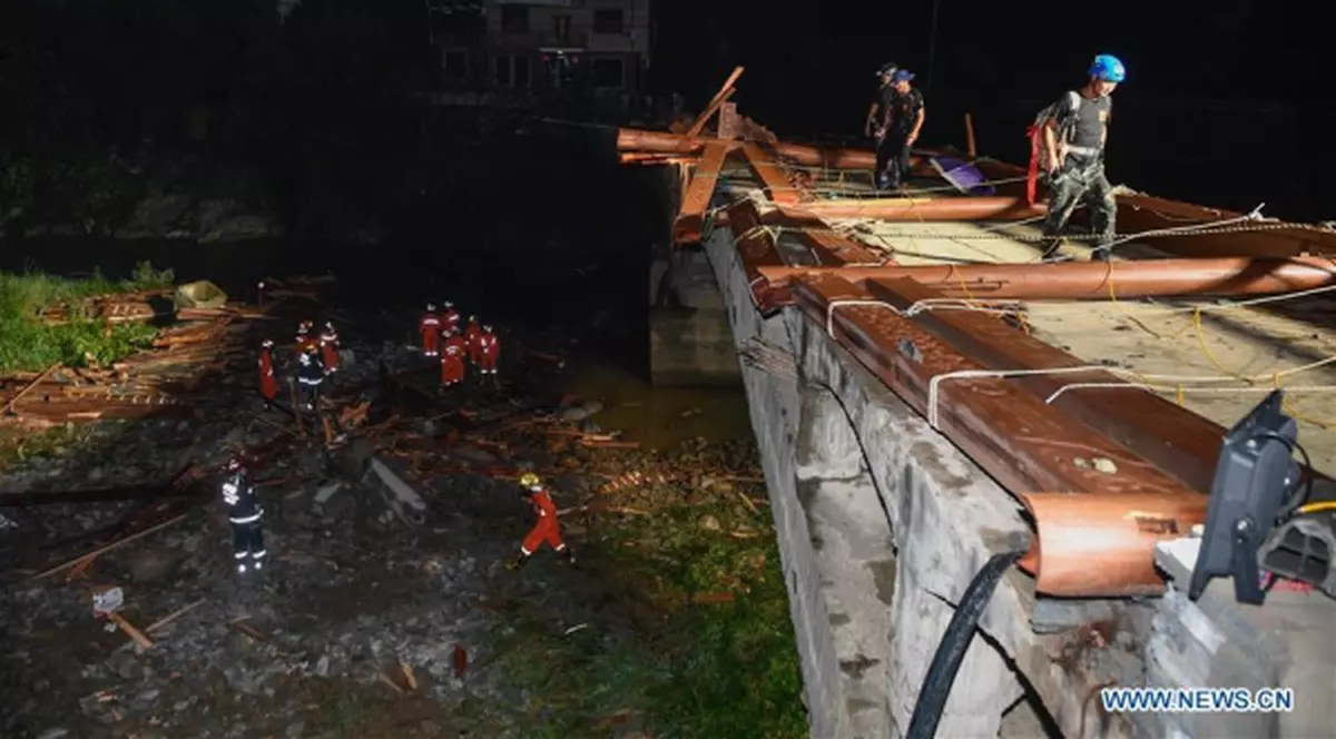 Opt morţi şi trei răniţi după ce un pod s-a prăbuşit în China