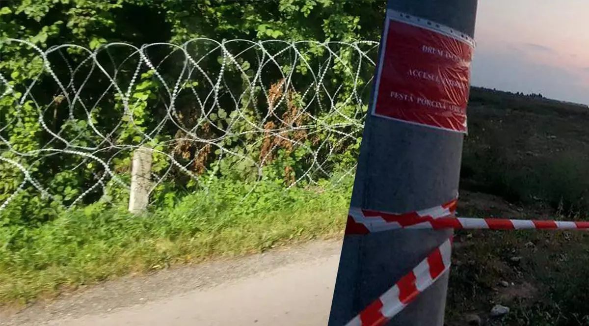 IMAGINI EXCLUSIVE/ Ucrainenii ridică un gard din sârmă ghimpată la granița cu România contra pestei porcine și împotriva contrabandei. Noi ne "protejăm" cu bandă de plastic!