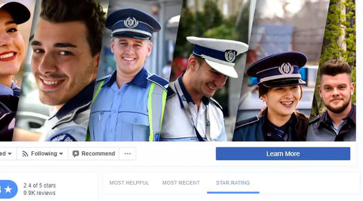 Facebook, despre conturile închise după comentariile de pe pagina Poliției. Pagina de Facebook a Poliției Române