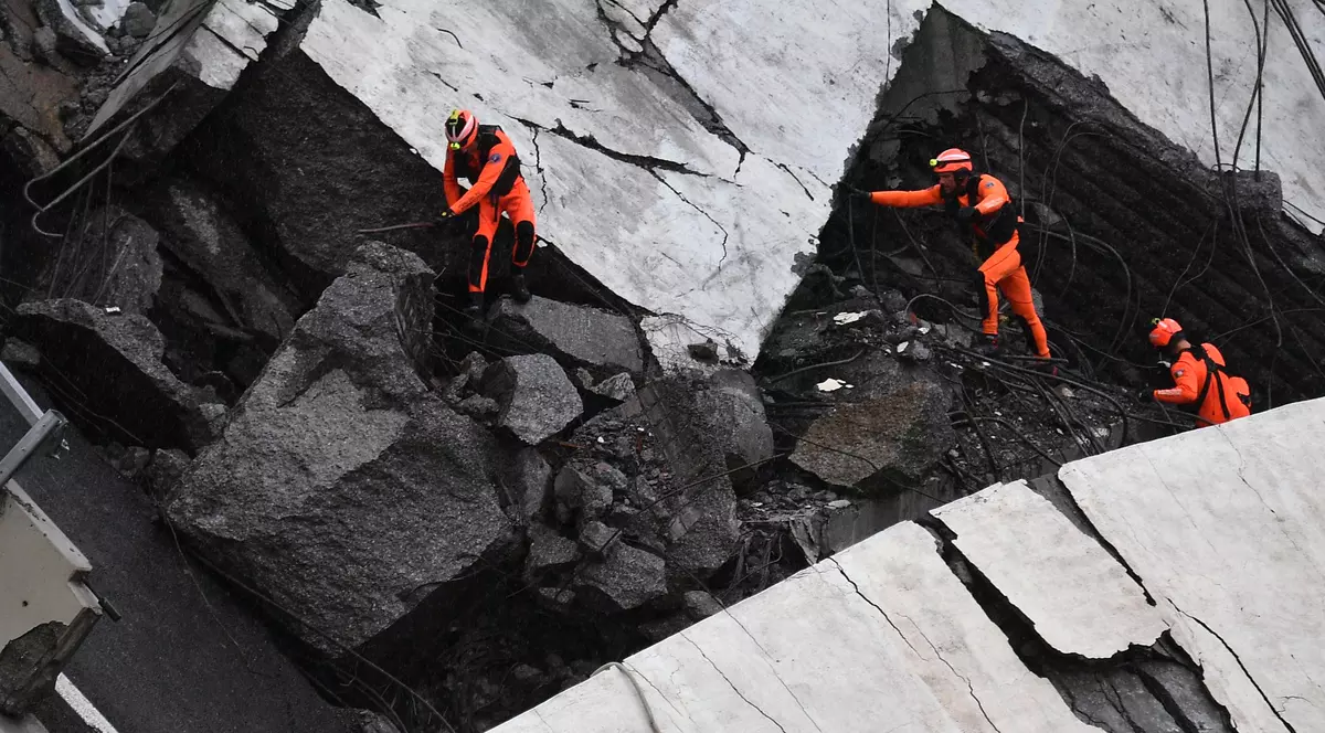 podul prăbușit în Italia