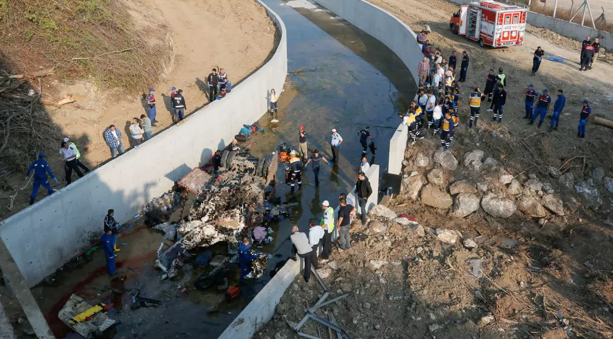 Un camion plin cu imigranți a căzut în albia unui râu în Turcia