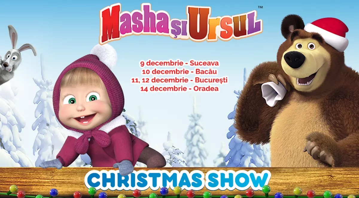 Masha și Ursul se întorc în România. Un Crăciun de poveste alături de cele mai îndrăgite personaje animate din lumea Internetului