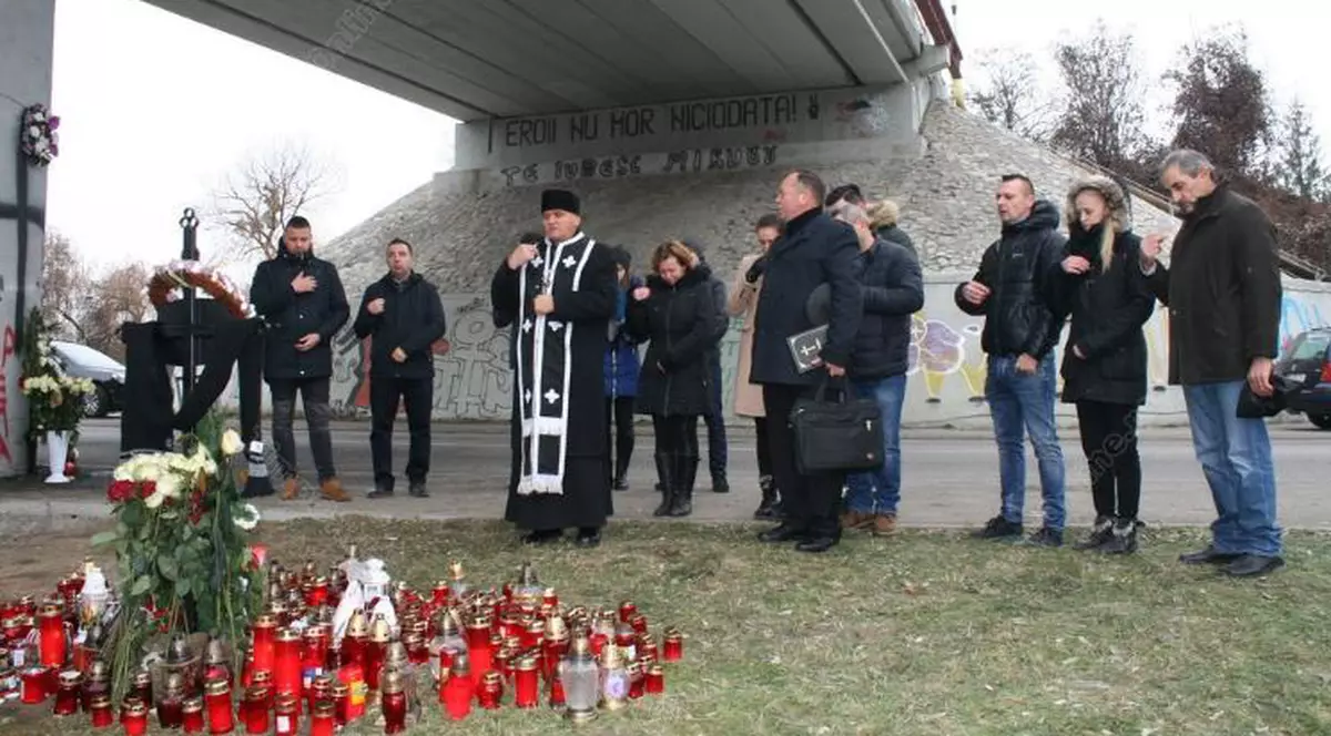 Cruce sfințită în locul în care a murit Andrei Pintican în Bistrița