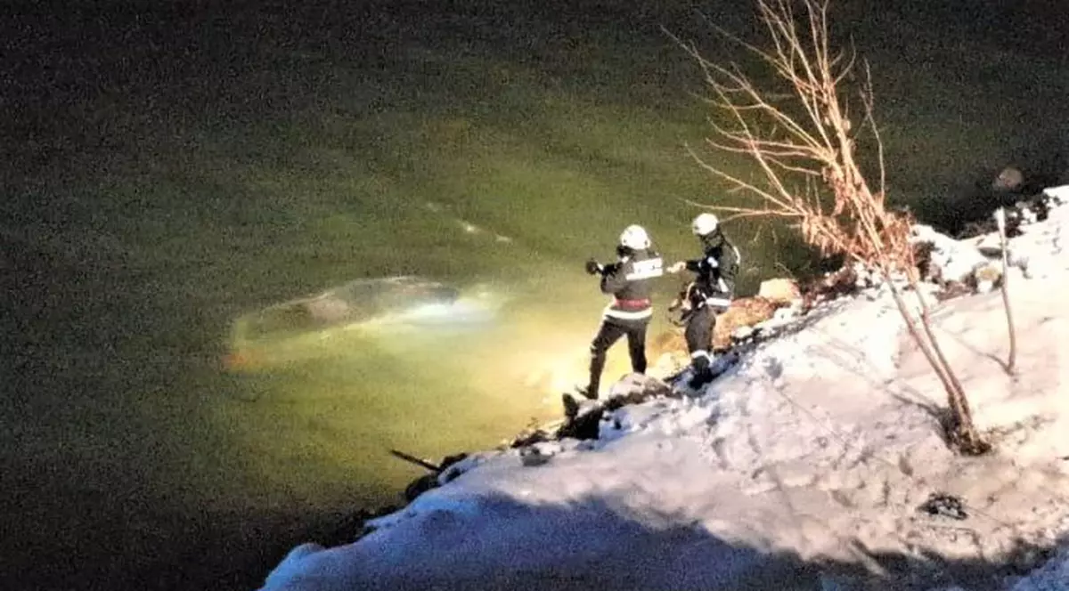 O mașină a căzut în Dunăre, în apropierea viaductului Şviniţa din Mehedinți