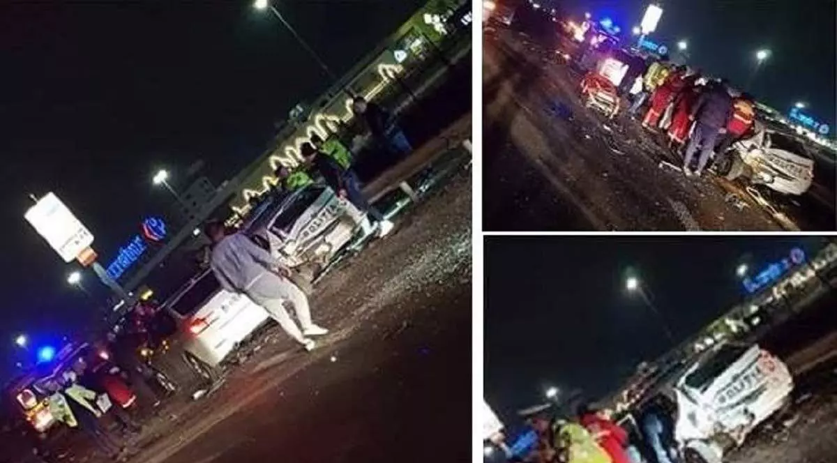 Un polițist a fost spulberat de șoferul unui Mercedes pe A1. Șoferul a intrat pe banda de urgență pentru a evita un accident