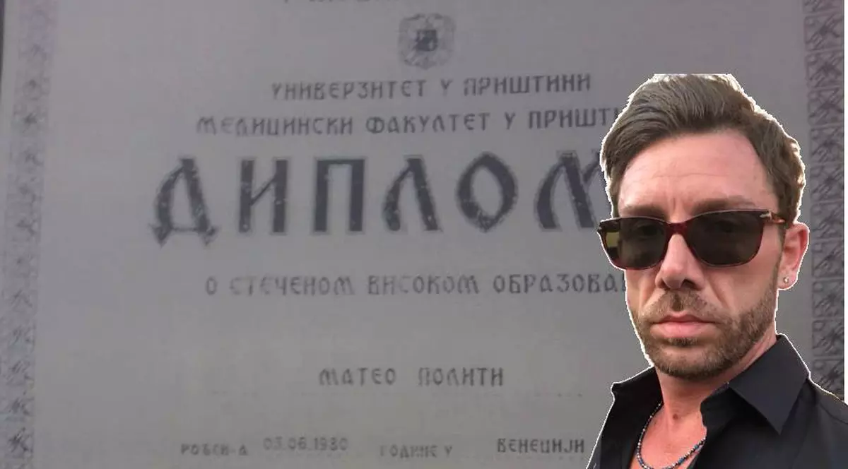 Așa arată diploma de absolvent de facultate de medicină din Kosovo, scrisă în sârbă, cu care falsul doctor a operat în România, deși DSP recunoaște că "n-am înțeles nimic din ea"!