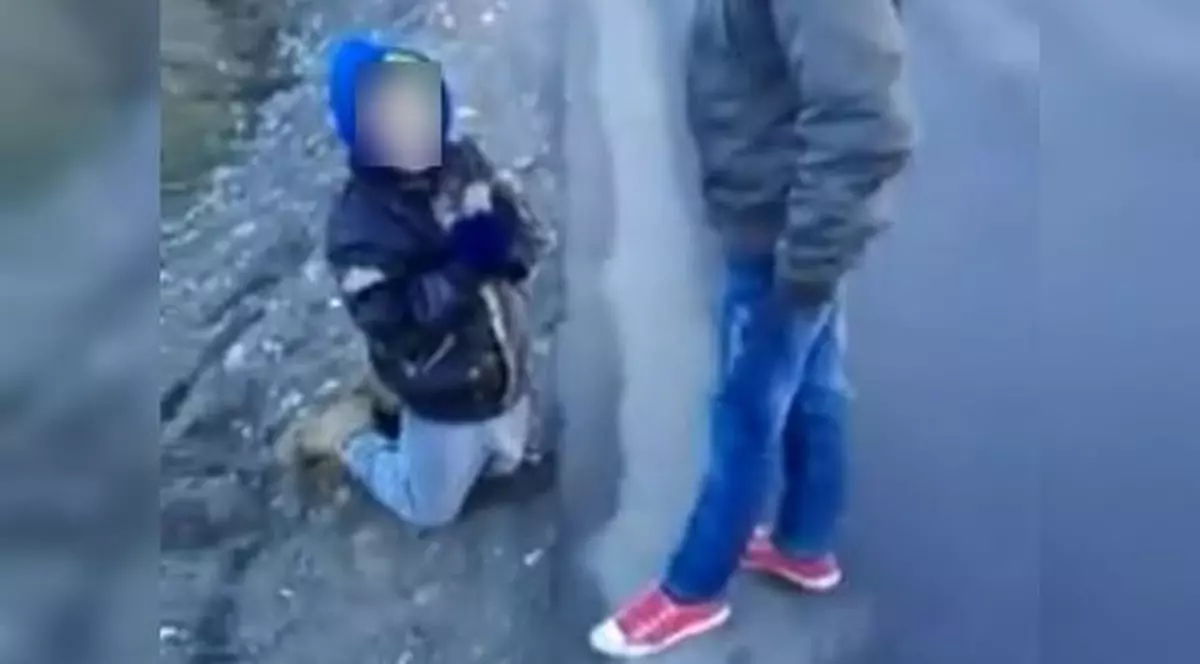 Băiat umilit de alți copii în Săvinești, Neamț