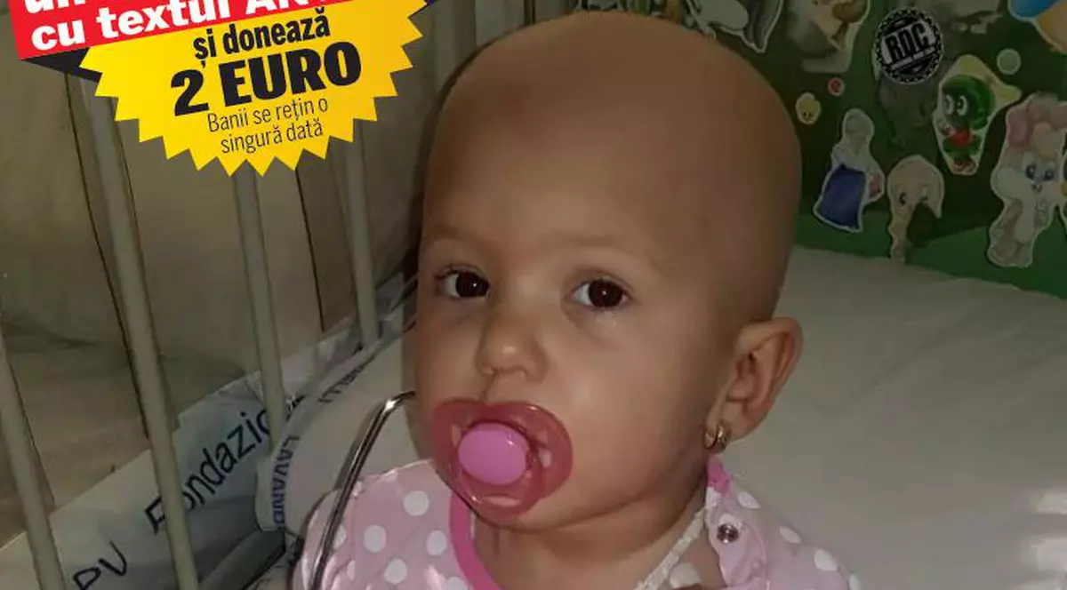 Micuța Antonia suferă de o formă extrem de agresivă de leucemie. Singura șansă a copilei de nici doi ani, care are nevoie de 20.000 de euro, este un transplant de celule stem