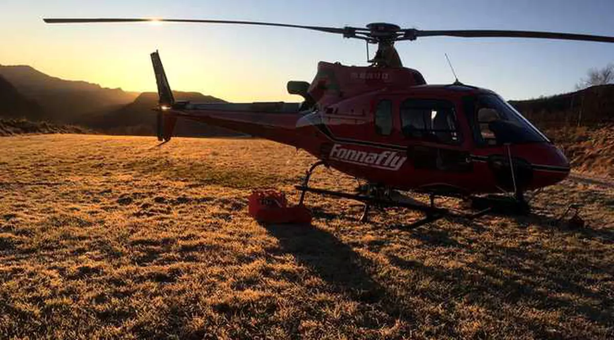 Incident aviatic în Prahova. Un elicopter s-a lovit de sol, cu doi oameni la bord. Care este starea lor