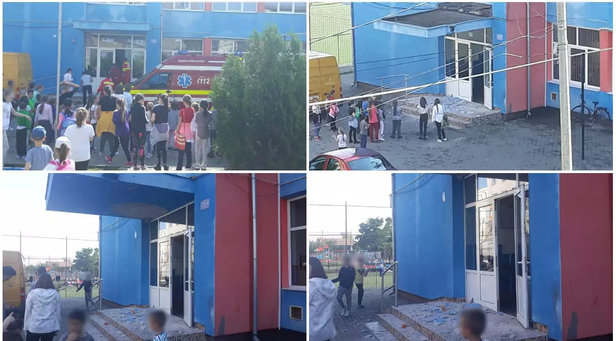 Un elev a fost rănit de o bucată de tencuială desprinsă de pe un zid al școlii