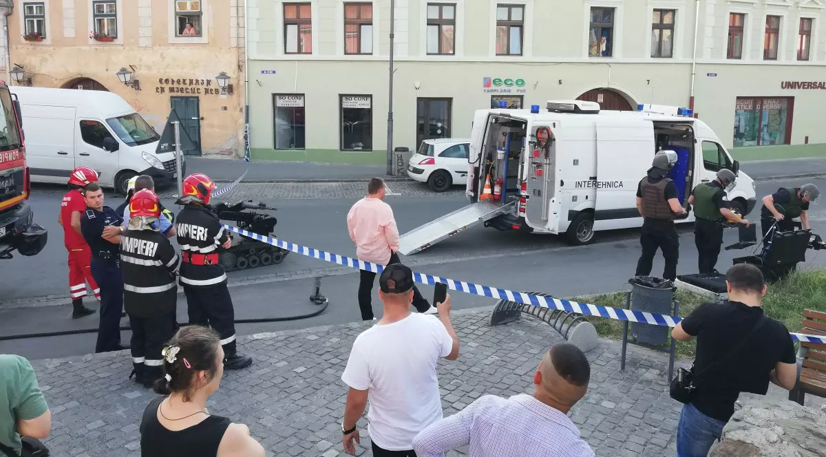 Geantă suspectă, găsită pe o stradă din Sibiu