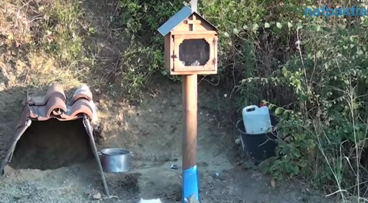 Un câine din Grecia stă de un an și jumătate lângă troița ridicată pe locul morții stăpânului său