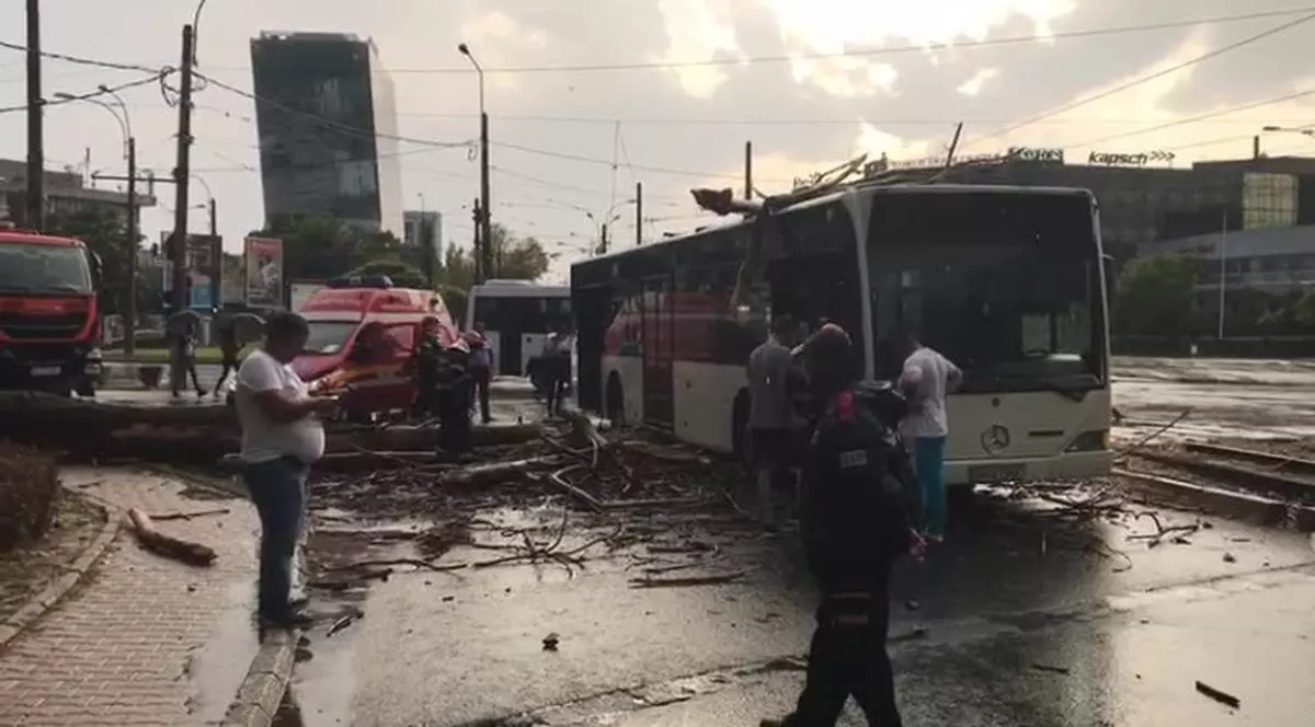 Imaginile dezastrului lăsat în urmă de furtuna din București, cu străzi inundate și copaci doborâți. Intrarea în Spitalul Colentina a fost blocată de apă | FOTO -  VIDEO