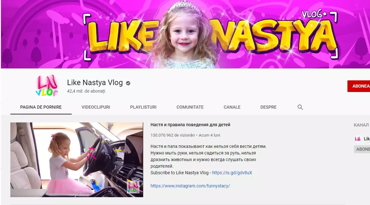 O fetiță născută cu paralizie cerebrală câștigă milioane de dolari pe YouTube. Ce români se află în topul youtuberilor