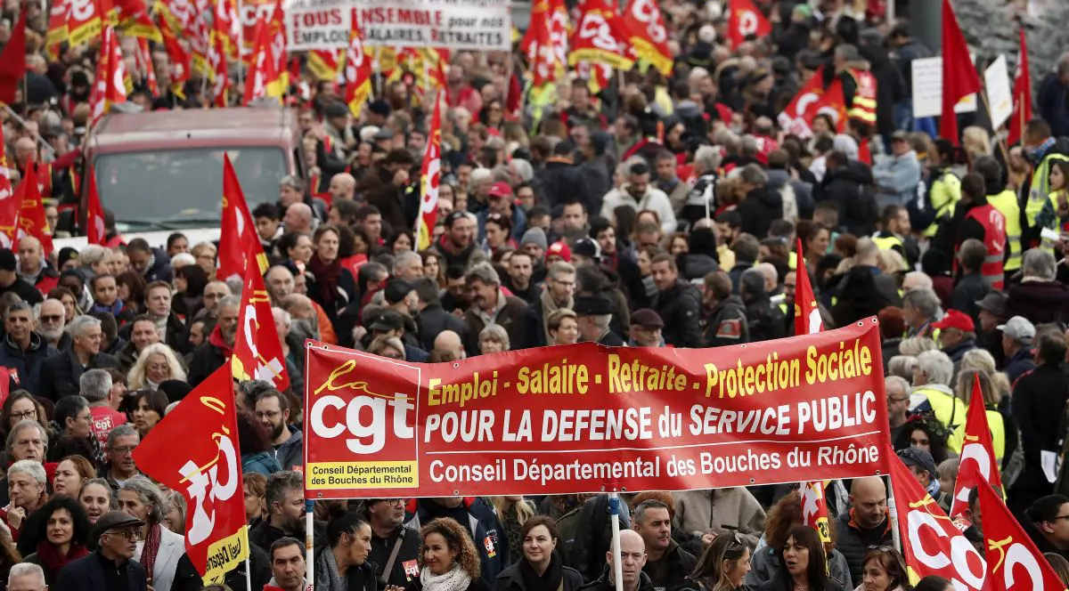 Grevă împotriva reformei pensiilor în Franța FOTO: EPA