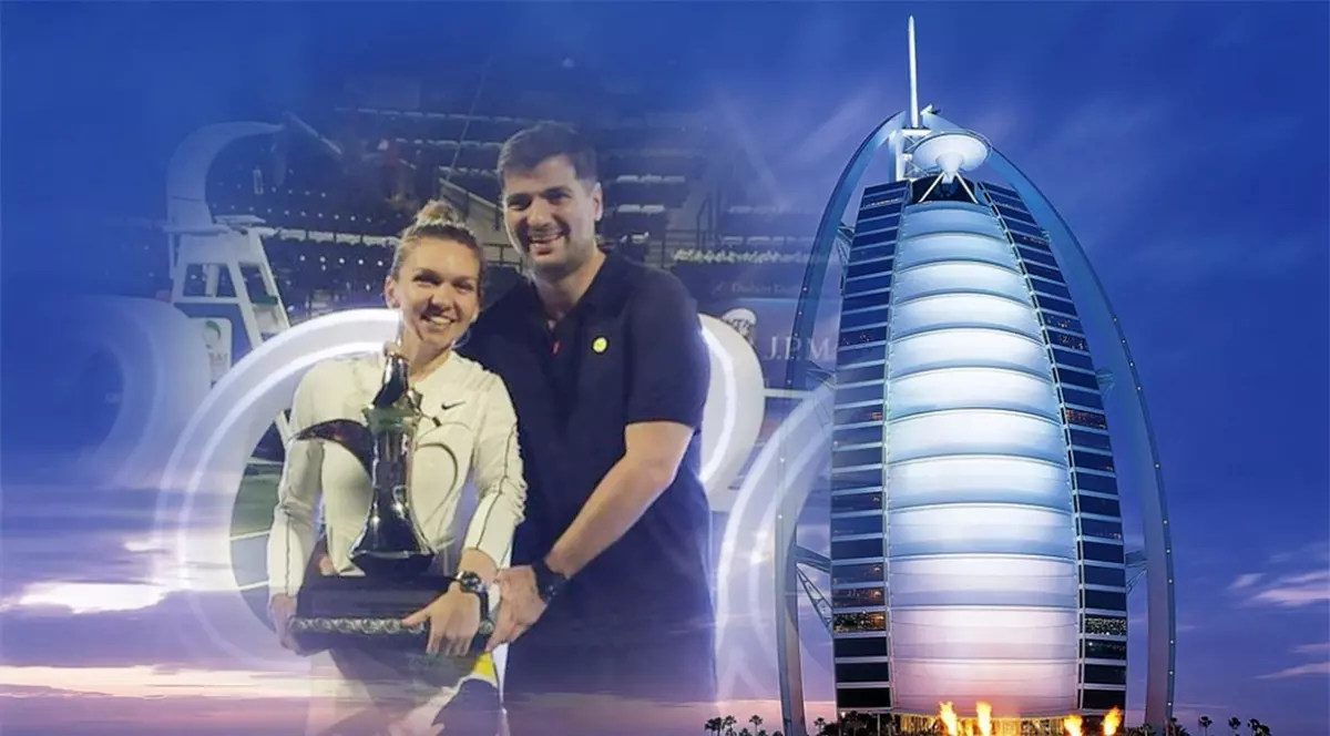 Simona Halep a avut parte de o seară de poveste la Burj Al Arab după ce-a câștigat turneul de la Dubai