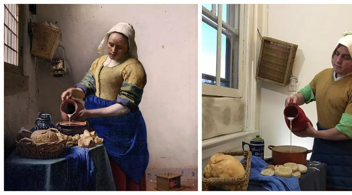 Patru tineri aflați în carantină au refăcut acasă picturile unor clasici