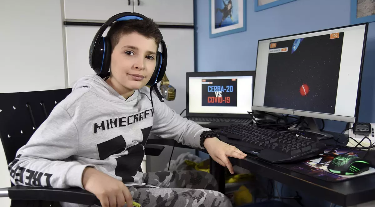 Lupo Daturi, băiețelul italian care a creat un joc video despre coronavirus. FOTO: HEPTA