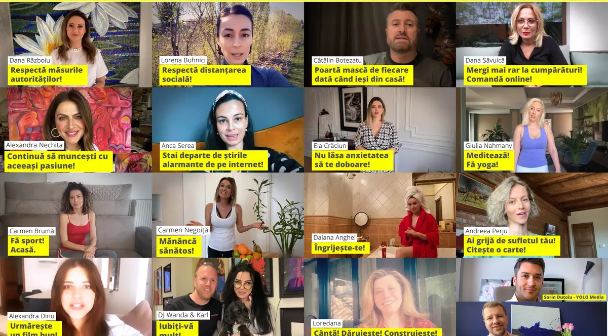 15 vedete transmit recomandări pentru o izolare la domiciliu eficientă, în campania #UnițiNeVaFiBine