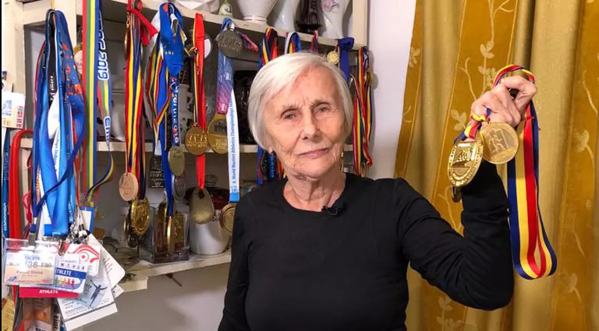 La 94 de ani, Elena Pagu se pregătește pentru Mondialul de atletism din 2021. “Fără medicamente, doar cu câte un pahar cu vin”