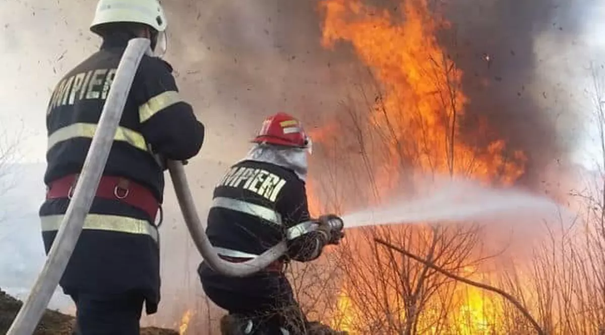 O țigară aruncată la întâmplare a incendiat șase hectare de vegetaţie uscată în Galați