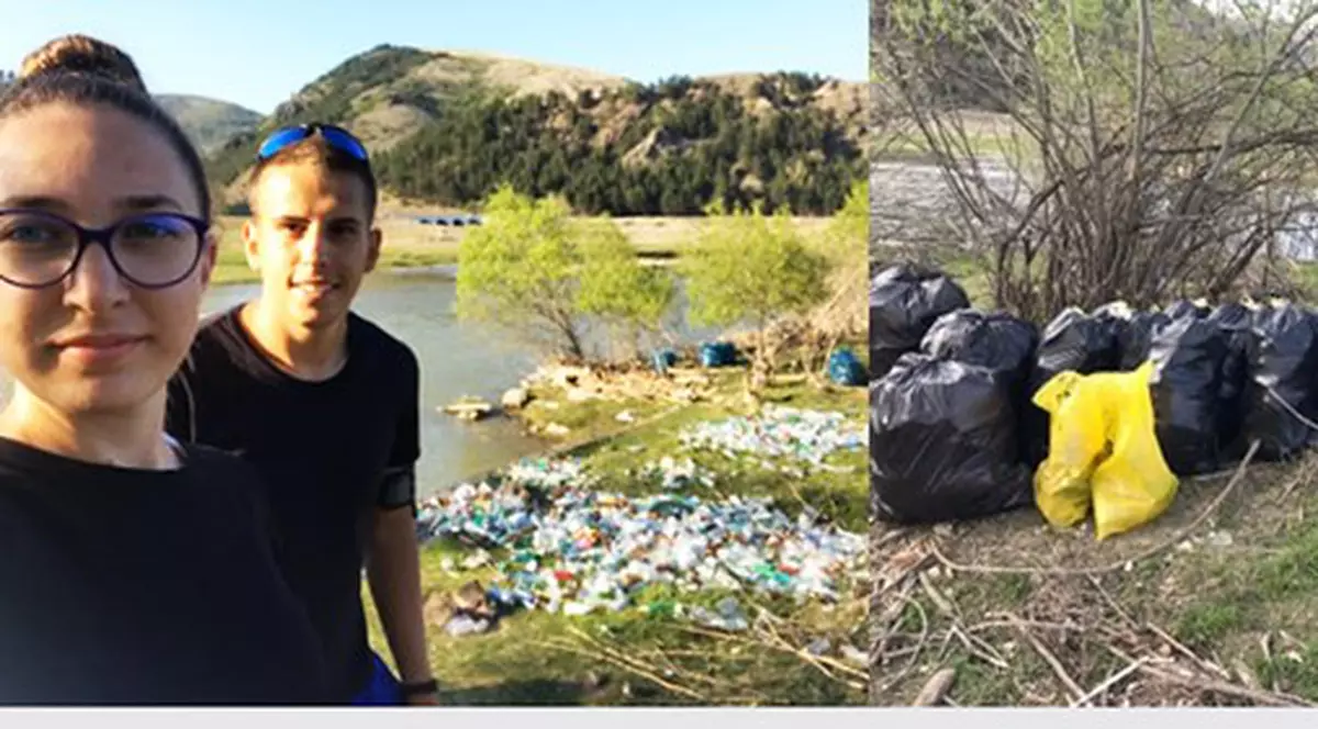 Doi tineri din Turda au strâns peste 300 de saci cu deșeuri de pe malul Arieşului