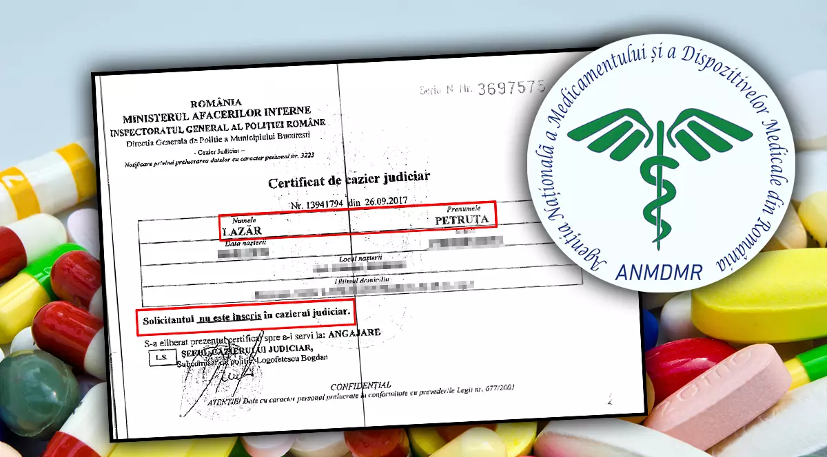 Șefa serviciului care asigură calitatea medicamentelor din România a prezentat nu o dată, ci de două ori un cazier curat, deși are în curs o condamnare cu suspendare pentru corupție!