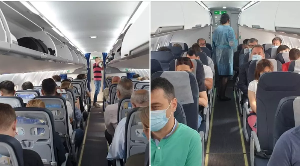 Doi pasageri ai unui avion au fost amendați cu 1.000 de dolari pentru că au refuzat să poarte mască