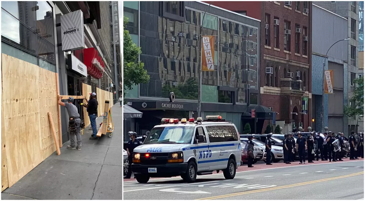 FOTO | Mărturia unui român aflat în New York în timpul protestelor: „Era să fiu închis în bancă, în timp ce muncitorii acopereau fațadele magazinelor cu scânduri”