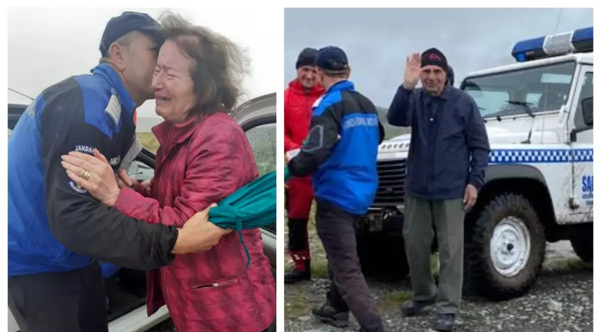 Momente emoționante pe Transalpina. Un bătrân de 80 de ani s-a reîntâlnit cu soția, după ce a rătăcit cinci ore pe munte